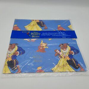 Vintage Sealed Disney’s Beauty & the Beast Quality Heavyweight Gift Wrap 2 Sheet